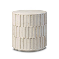 Four Hands Callisto Outdoor End Table - Aged White Concrete