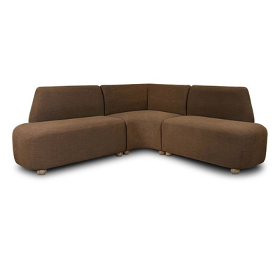 Four Hands Clemence Dining Banquette L Shape 88.5" - Crypton Nomad Mushroom