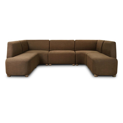 Four Hands Clemence Dining Banquette U Shape 117.5" - Crypton Nomad Mushroom