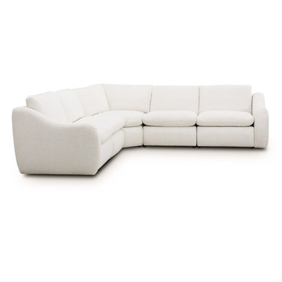 Four Hands Crawford Power Recliner 5Pc Sectional Sofa - Crypton Nomad Snow