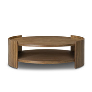 Four Hands Damari Round Coffee Table - Medium Brown Limba
