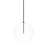 Four Hands Glass Globe 300 Pendant - Heritage Bronze Brass - Clear Glass