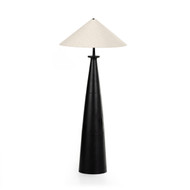 Four Hands Innes Tapered Shade Floor Lamp - Matte Black Cast Aluminum