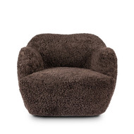 Four Hands Julius Swivel Chair - Cocoa Shearling