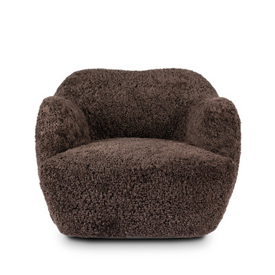 Four Hands Julius Swivel Chair - Cocoa Shearling