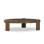 Four Hands Kamira Oval Coffee Table - Dark Spalted Primavera