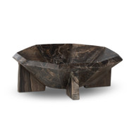 Four Hands Kasa Bowl - Rocky Brown Marble