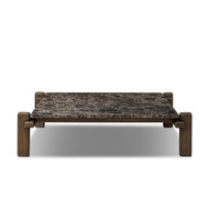 Four Hands Marcia Square Marble Coffee Table - Brown Emperador Marble
