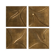 Four Hands Ozias Metal Wall Panel Set of 4 - Smooth Golden