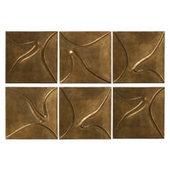 Four Hands Ozias Metal Wall Panel Set of 6 - Smooth Golden