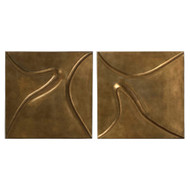Four Hands Ozias Metal Wall Panel Set - Smooth Golden