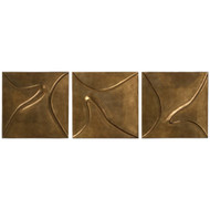 Four Hands Ozias Wall Hanging Set of 3 - Smooth Golden