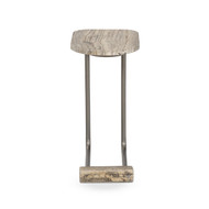 Four Hands Pixie End Table - Grey Stripe Travertine