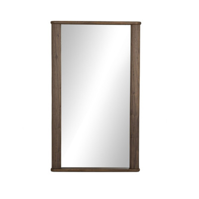 Four Hands Quinley Floor Mirror - Textured Brown Walnut