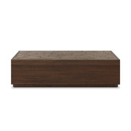 Four Hands Ridge Outdoor Rectangular Coffee Table - Stained Saddle Brown