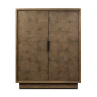 Four Hands Salta Bar Cabinet - Brown Oak Thin Oyster