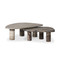Four Hands Zion Coffee Table Set - Large Antique White Marble + Small Rocky Brown Marble