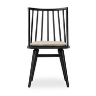 Four Hands Lewis Swivel Counter Stool with Cushion - Black Oak - Counter - Antwerp Natural