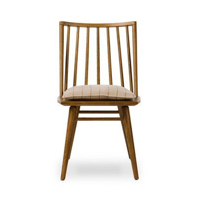 Four Hands Lewis Windsor Chair with Cushion - Black Oak - Antwerp Natural