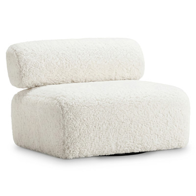 Bernhardt Paley Shearling Swivel Chair - Ivory