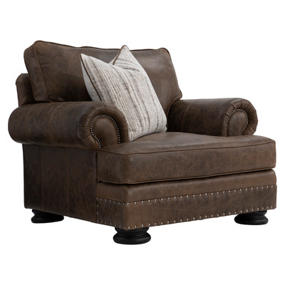 Bernhardt Foster Mocha Leather Chair