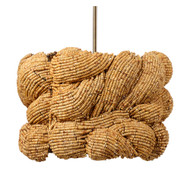 Jamie Young Anguilla 3-Light Wood Beaded Chandelier - Natural