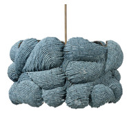 Jamie Young Anguilla 6-Light Wood Beaded Chandelier - Blue