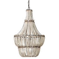 Jamie Young Blanca Wood Beaded 1-Light Chandelier