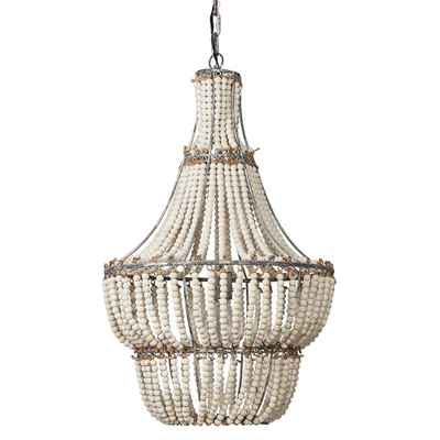 Jamie Young Blanca Wood Beaded 1-Light Chandelier