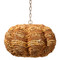 Jamie Young Clamshell Wood Beaded 3-Light Small Chandelier - Natural
