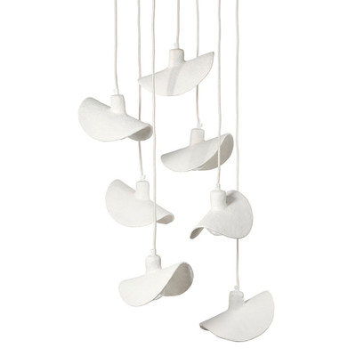 Jamie Young Slope Paper Mache 7-Light Chandelier - Matte White