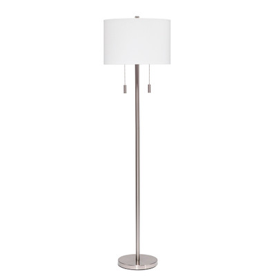 Jamie Young Lincoln 2-Light Metal Floor Lamp - Silver