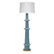 Jamie Young Rowan 1-Light Wood Beaded Floor Lamp - Blue
