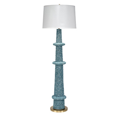 Jamie Young Rowan 1-Light Wood Beaded Floor Lamp - Blue