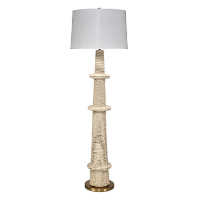 Jamie Young Rowan 1-Light Wood Beaded Floor Lamp - Natural