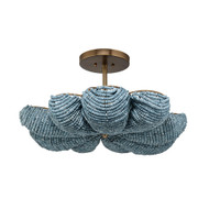 Jamie Young Anguilla Semi-Flush Mount in Blue Wood Beads