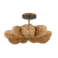 Jamie Young Anguilla Semi-Flush Mount in Natural Wood Beads