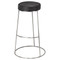 Jamie Young Henry Round Leather Bar Stool - Charcoal