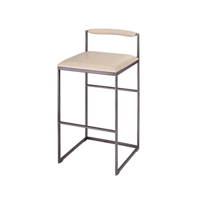 Jamie Young Bradbury Leather Bar Stool - Cream