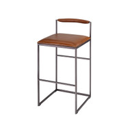 Jamie Young Bradbury Leather Bar Stool - Saddle