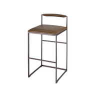 Jamie Young Bradbury Leather Bar Stool - Truffle