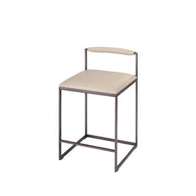 Jamie Young Bradbury Leather Counter Stool - Cream