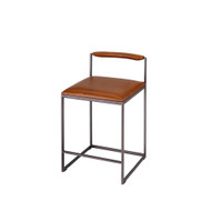 Jamie Young Bradbury Leather Counter Stool - Saddle
