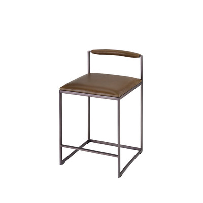 Jamie Young Bradbury Leather Counter Stool - Truffle