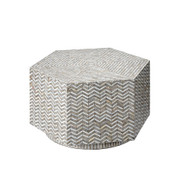 Jamie Young Brando Mother of Pearl Hexagon Coffee Table