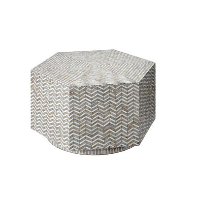 Jamie Young Brando Mother of Pearl Hexagon Coffee Table