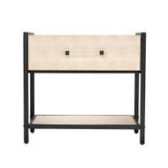 Jamie Young Cassius Faux Shagreen 1-Drawer Side Table - Taupe