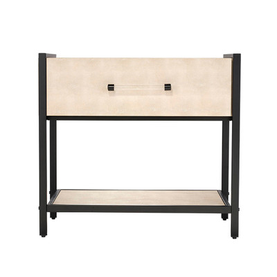 Jamie Young Cassius Faux Shagreen 1-Drawer Side Table - Taupe