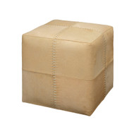 Jamie Young Cream Hide Ottoman - Small