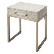 Jamie Young Kain Faux Shagreen Side Table - Cream